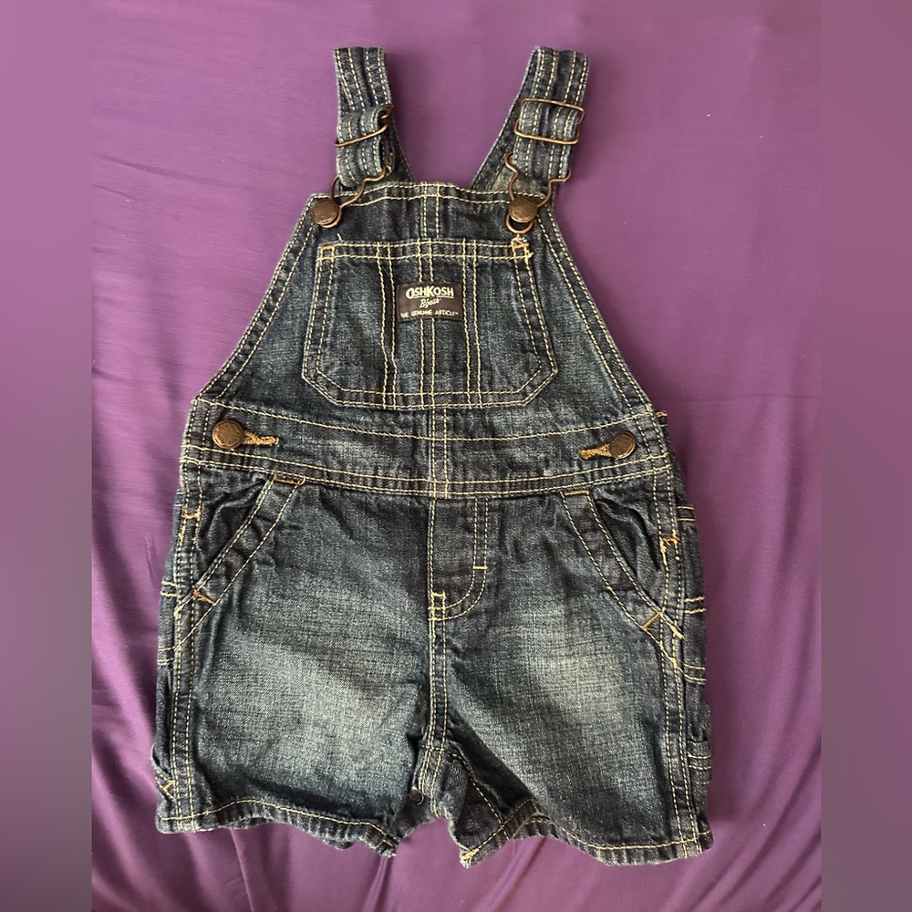 OshKosh B’Gosh Kids Boys Girls Denim Overalls 12m